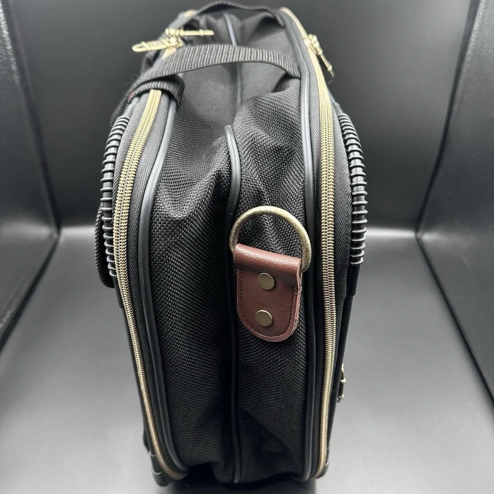 American Tourister Briefcase Men's Black Brown Nylon Professional Laptop Bag
